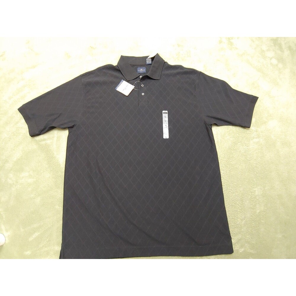 Hagger Men's Golf Polo Shirt Size Large Logo-G  Black NWT